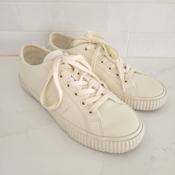 Ted Baker Kimiah Sneakers Ecru Cream Ivory Leather Vulcanised Trainer 39.5 - Picture 1 of 12